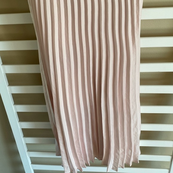 Rachel Roy Soft Pink Satin Accordion-Pleated Cami Midi Dress Size XS - Picture 5 of 16